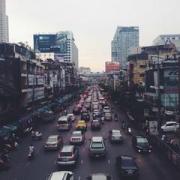 Road skyline traffic street